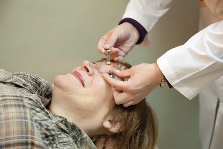 Ophthalmologist Measures The Ocular Tension
